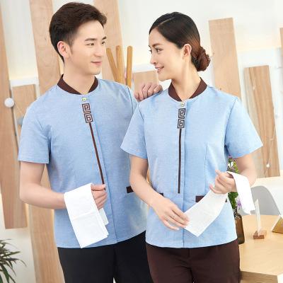 廠家直銷現(xiàn)貨供應(yīng)保潔服短袖夏裝賓館客房服務(wù)員工作服物業(yè)家政服